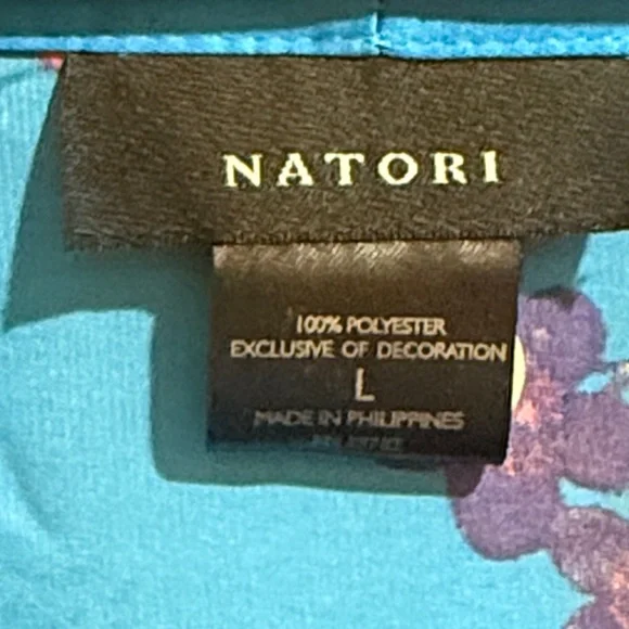 Natori blue cherry blossom robe size large - Picture 3 of 4